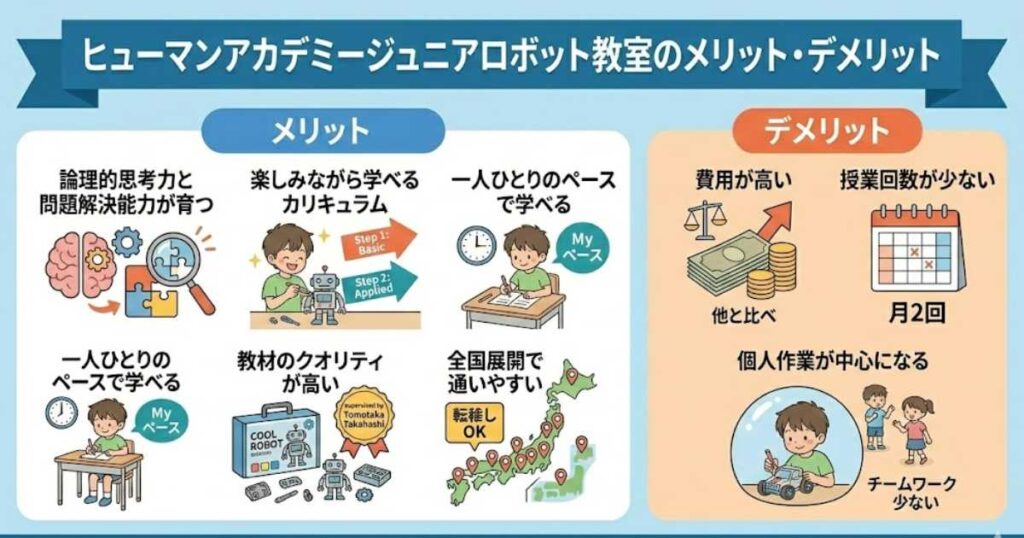 ヒューマンアカデミージュニアロボット教室のメリット・デメリット