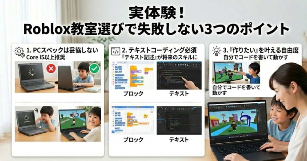 実体験からわかった！Roblox教室選びで失敗しないためのポイント